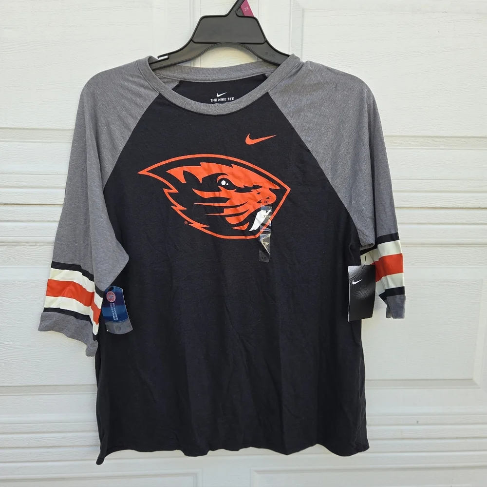 New Nike Womens Beavers Black and Gray Tee - Picture 1 of 2